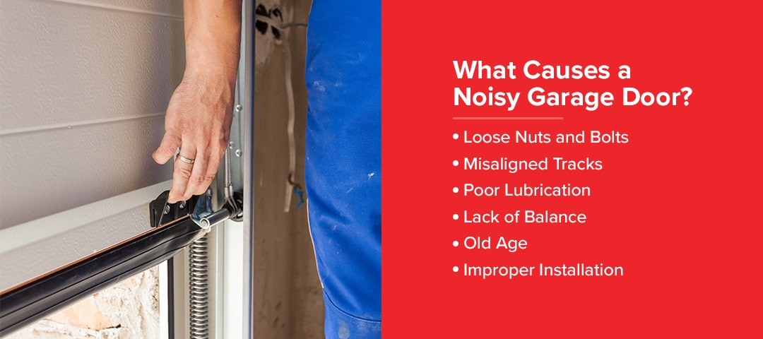 What causes a noise garage door?